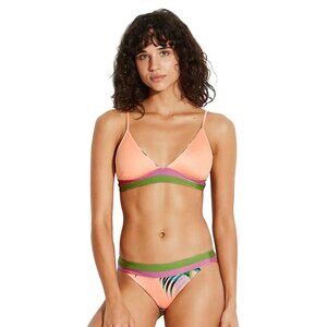 NWT Seafolly peach tropical print cheeky Brazilian cut bikini bottom, 6